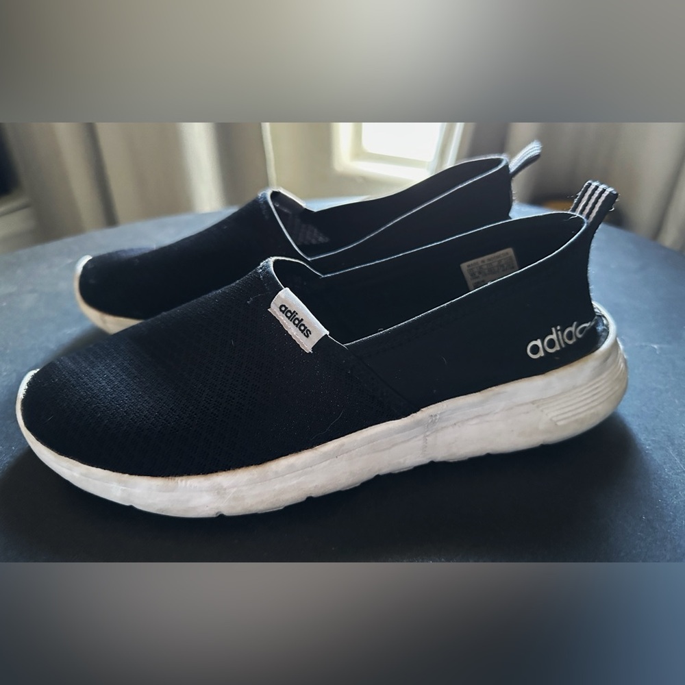 Adidas Women’s Black and White Slip-On Sneakers Size 10 - Picture 3 of 8